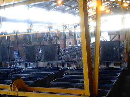 Fully automated 15 ton cranes for Electro winning and recovery of tin 